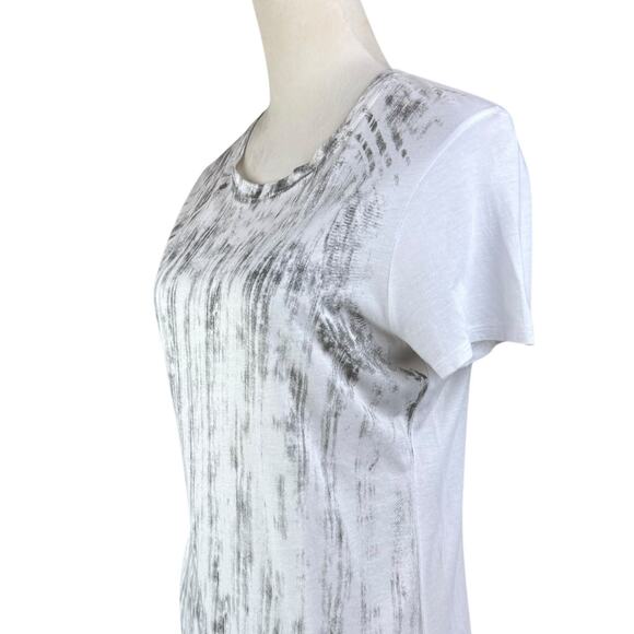 Vince Tie Dye Gray White Short Sleeve Layering Lightweight Edgy T-Shirt - Picture 6 of 9